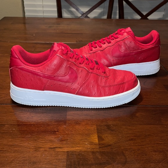 Nike Other - Nike Air Force 1 Low ‘07 LV8 Ostrich Gym Red Sneakers